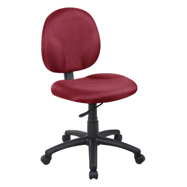 Armless-Ergonomic-Office-Chair-with-Burgundy-Crepe-Fabric-Upholstery-by-Boss-Office-Products