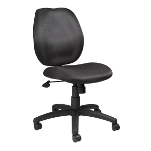 Armless Office Chair with Black Crepe Fabric Upholstery by Boss Office Products
