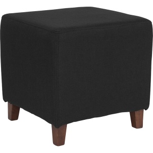 Ascalon Upholstered Ottoman Pouf in Black Fabric by Flash Furniture