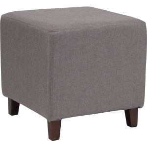 Ascalon Upholstered Ottoman Pouf in Light Gray Fabric by Flash Furniture