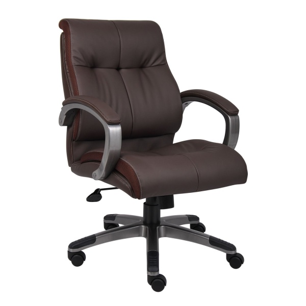 Back-Double-Plush-Executive-Office-Chair-with-Bomber-Brown-LeatherPlus-Upholstery-with-Pewter-Finish-by-Boss-Office-Products