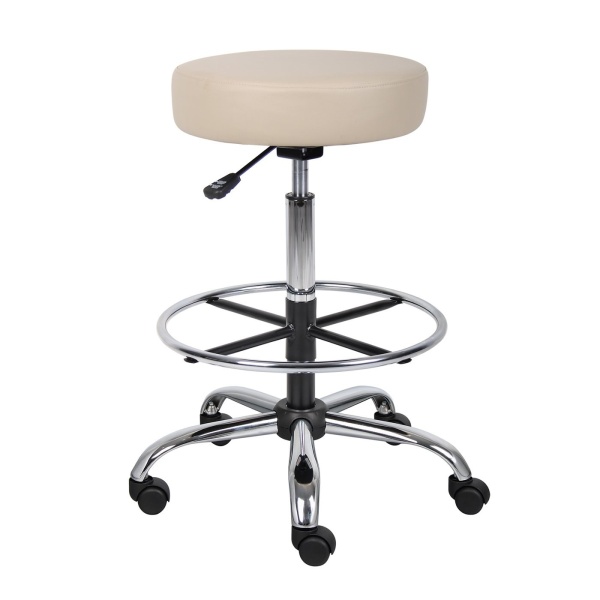 Backless-Medical-Drafting-Stool-with-Beige-Caressoft-Upholstery-by-Boss-Office-Products