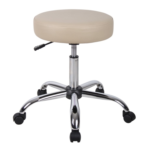 Backless-Medical-Stool-with-Beige-Caressoft-Upholstery-by-Boss-Office-Products