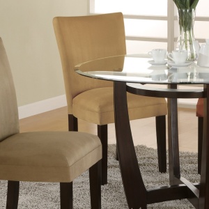 Bloomfield Parson Dining Chair with Gold Microfiber Upholstery (Set of 2) by Coaster Fine Furniture