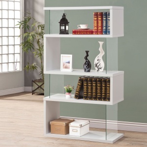 Bookshelf with White Finish by Coaster Fine Furniture