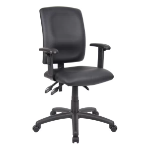Budget Task Chair with Adjustable Arms with Black CaressoftPlus Upholstery by Boss Office Products