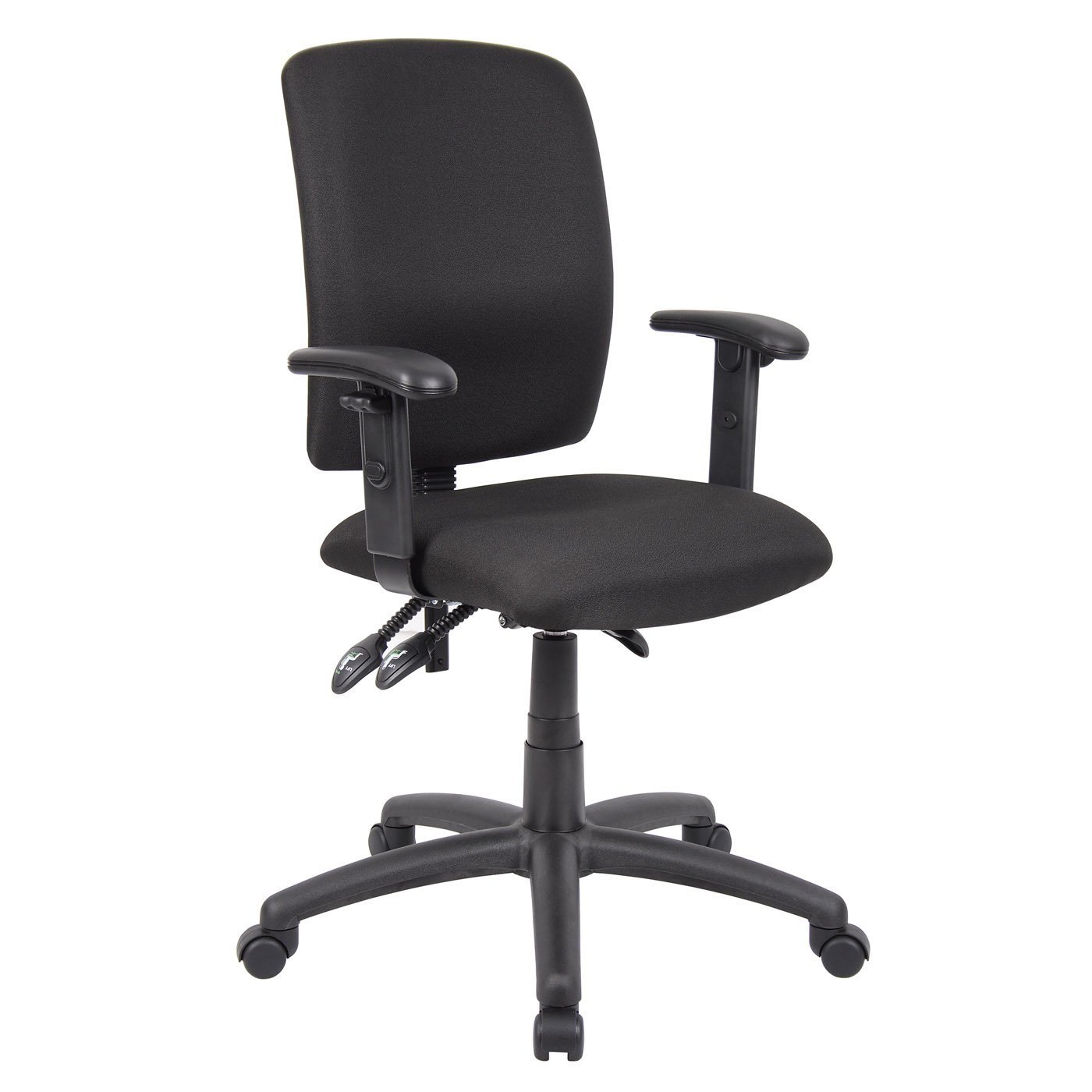 Budget Task Chair with Adjustable Arms with Black Crepe Fabric