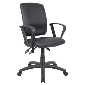 Budget Task Chair with Loop Arms with Black CaressoftPlus Upholstery by Boss Office Products