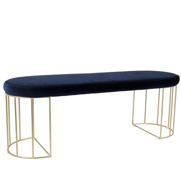 Canary-Contemporary-Glam-DiningEntryway-Bench-in-Gold-and-Blue-Velvet-by-LumiSource