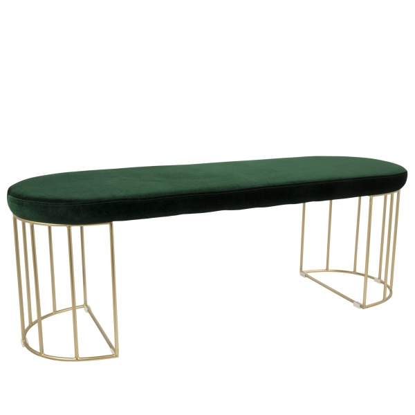 Canary-Contemporary-Glam-DiningEntryway-Bench-in-Gold-and-Green-Velvet-by-LumiSource