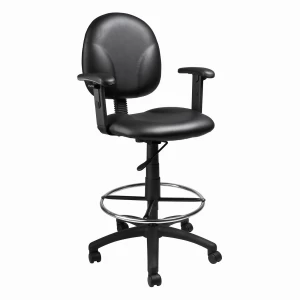 Caressoft Drafting Stool with Adjustable Arms by Boss Office Products