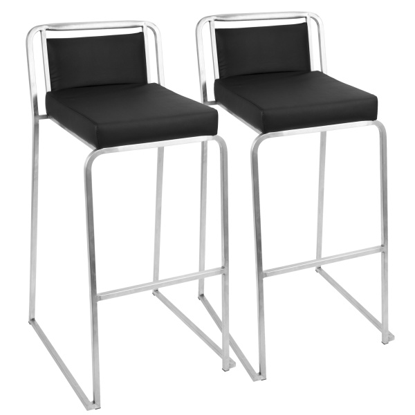 Cascade-Contemporary-Stackable-Barstool-in-Black-Faux-Leather-by-LumiSource-Set-of-2