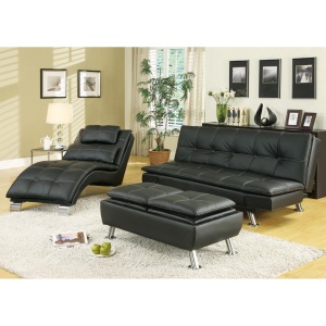 Chaise-with-Black-Leather-Like-Vinyl-Upholstery-by-Coaster-Fine-Furniture-1