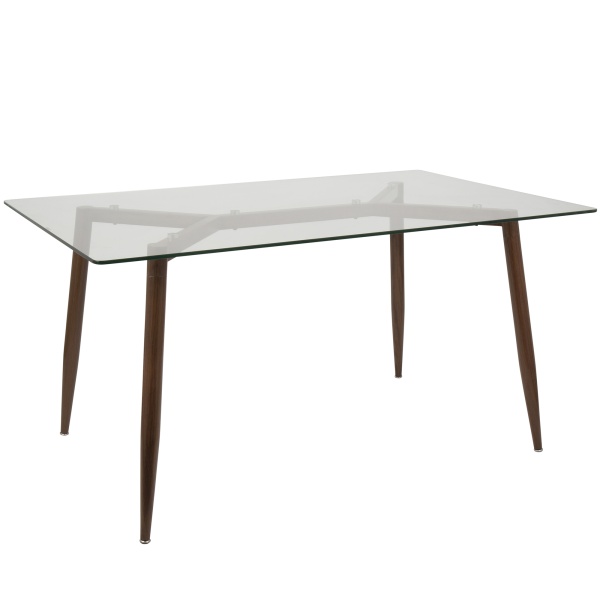 Clara-Mid-Century-Modern-Dining-Table-in-Walnut-and-Clear-by-LumiSource