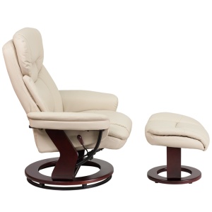 Contemporary-Beige-Leather-Recliner-and-Ottoman-with-Swiveling-Mahogany-Wood-Base-by-Flash-Furniture-1