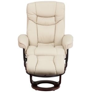 Contemporary-Beige-Leather-Recliner-and-Ottoman-with-Swiveling-Mahogany-Wood-Base-by-Flash-Furniture-3