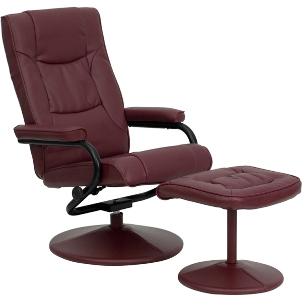 Contemporary-Burgundy-Leather-Recliner-and-Ottoman-with-Leather-Wrapped-Base-by-Flash-Furniture