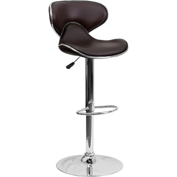 Contemporary-Cozy-Mid-Back-Brown-Vinyl-Adjustable-Height-Barstool-with-Chrome-Base-by-Flash-Furniture