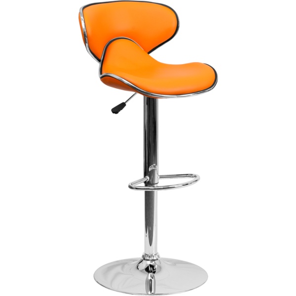 Contemporary-Cozy-Mid-Back-Orange-Vinyl-Adjustable-Height-Barstool-with-Chrome-Base-by-Flash-Furniture
