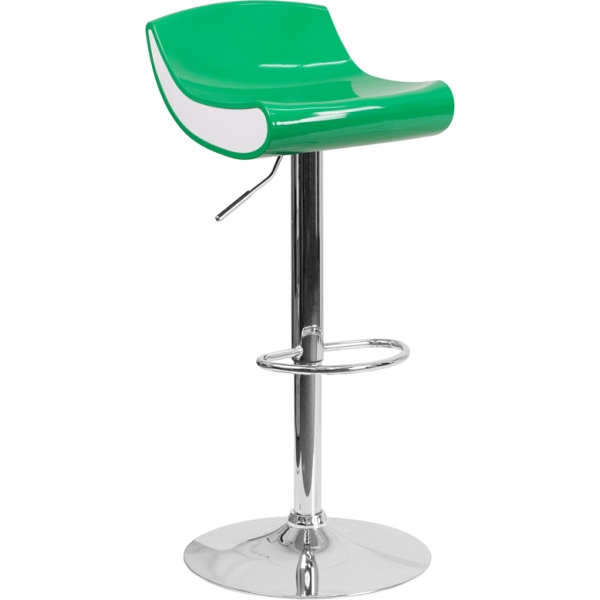 Contemporary-Green-and-White-Adjustable-Height-Plastic-Barstool-with-Chrome-Base-by-Flash-Furniture