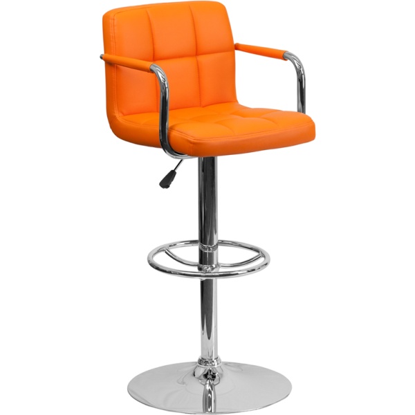 Contemporary-Orange-Quilted-Vinyl-Adjustable-Height-Barstool-with-Arms-and-Chrome-Base-by-Flash-Furniture