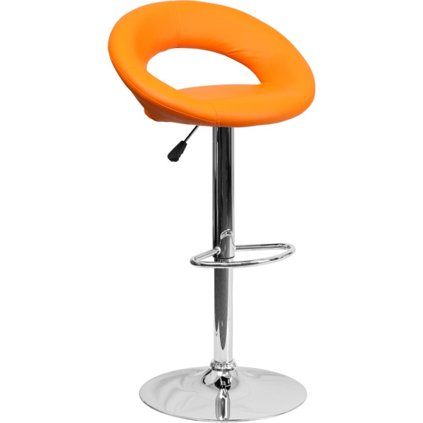Contemporary-Orange-Vinyl-Rounded-Back-Adjustable-Height-Barstool-with-Chrome-Base-by-Flash-Furniture