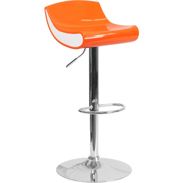 Contemporary-Orange-and-White-Adjustable-Height-Plastic-Barstool-with-Chrome-Base-by-Flash-Furniture