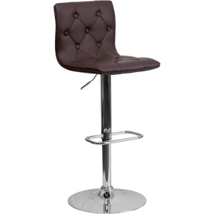 Contemporary-Tufted-Brown-Vinyl-Adjustable-Height-Barstool-with-Chrome-Base-by-Flash-Furniture