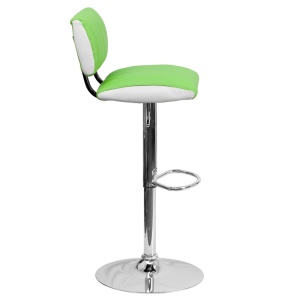 Contemporary-Two-Tone-Green-White-Vinyl-Adjustable-Height-Barstool-with-Chrome-Base-by-Flash-Furniture-1