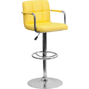 Contemporary-Yellow-Quilted-Vinyl-Adjustable-Height-Barstool-with-Arms-and-Chrome-Base-by-Flash-Furniture