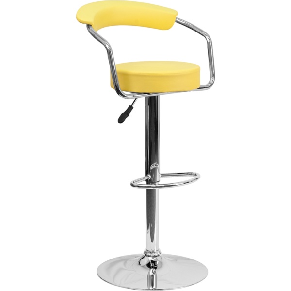 Contemporary-Yellow-Vinyl-Adjustable-Height-Barstool-with-Arms-and-Chrome-Base-by-Flash-Furniture