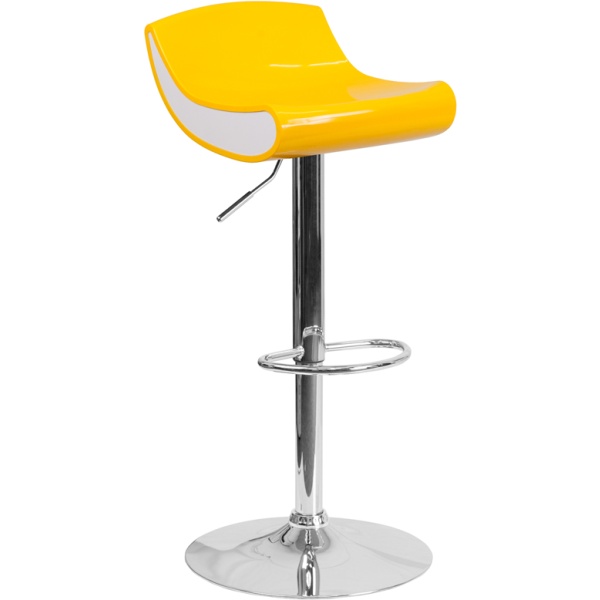 Contemporary-Yellow-and-White-Adjustable-Height-Plastic-Barstool-with-Chrome-Base-by-Flash-Furniture