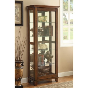 Curio Cabinet with Warm Brown Finish by Coaster Fine Furniture