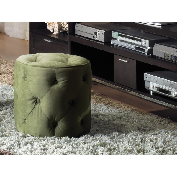 Curves Tufted Round Ottoman by Ave Six - Office Star - Madison Seating