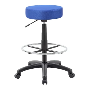 DOT Drafting Stool with Blue Mesh Upholstery by Boss Office Products