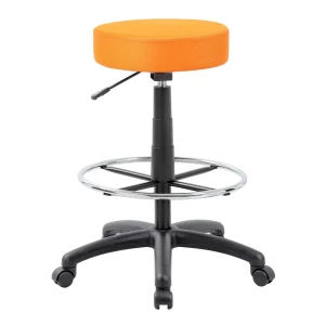 DOT Drafting Stool with Orange Mesh Upholstery by Boss Office Products
