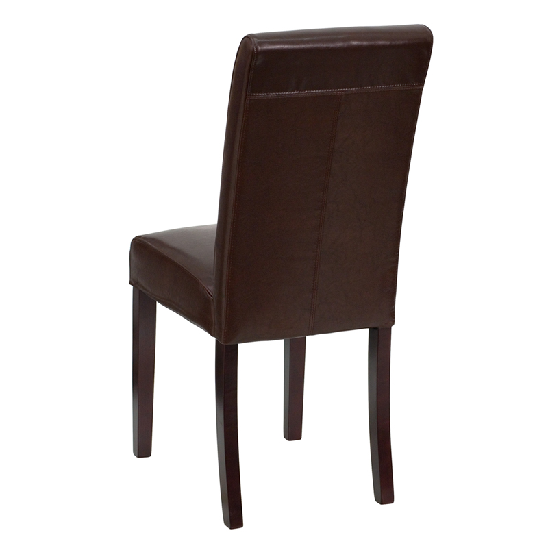 Dark Brown Leather Parsons Chair by Flash Furniture Madison Seating