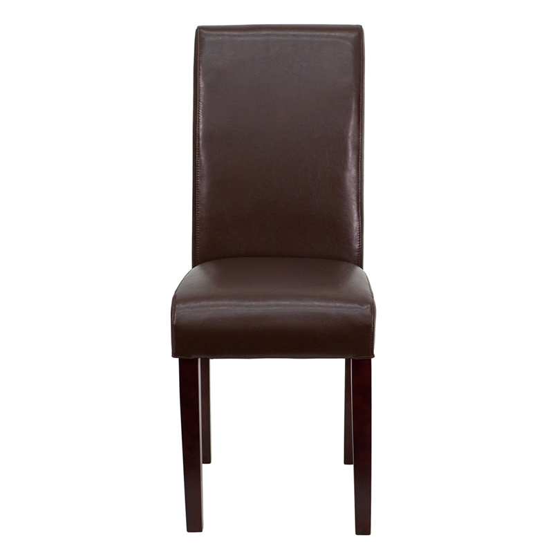 Dark Brown Leather Parsons Chair by Flash Furniture Madison Seating