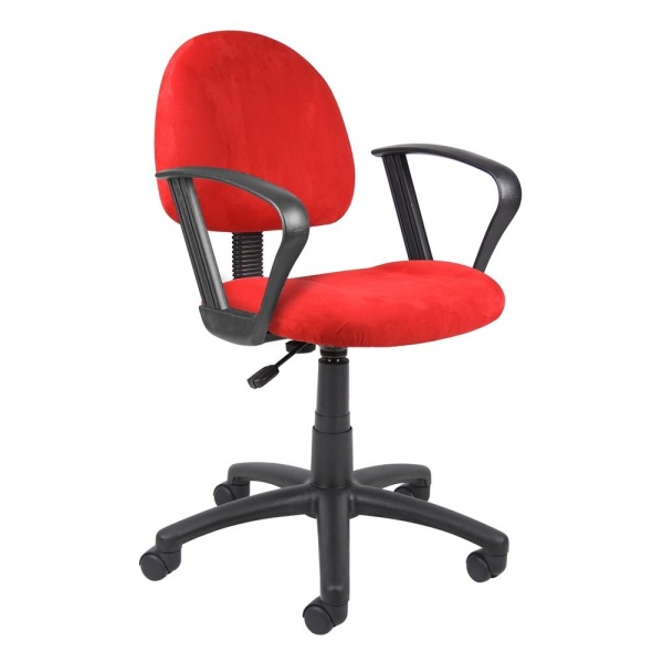 Deluxe-Posture-Microfiber-Office-Chair-with-Loop-Arms-with-Red-Microfiber-Upholstery-by-Boss-Office-Products