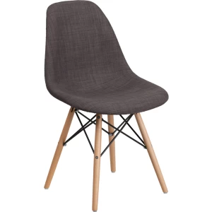 Elon Series Siena Gray Fabric Chair with Wood Base - by Flash Furniture