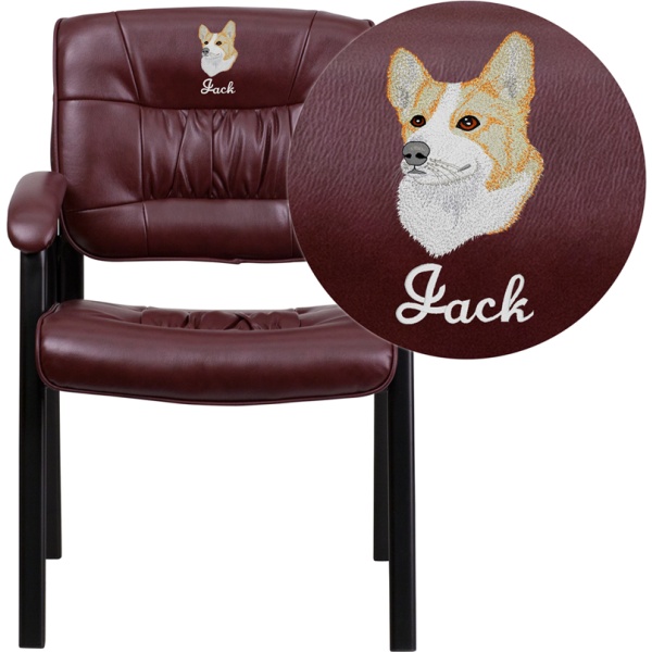 Embroidered-Burgundy-Leather-Executive-Side-Reception-Chair-with-Black-Frame-Finish-by-Flash-Furniture