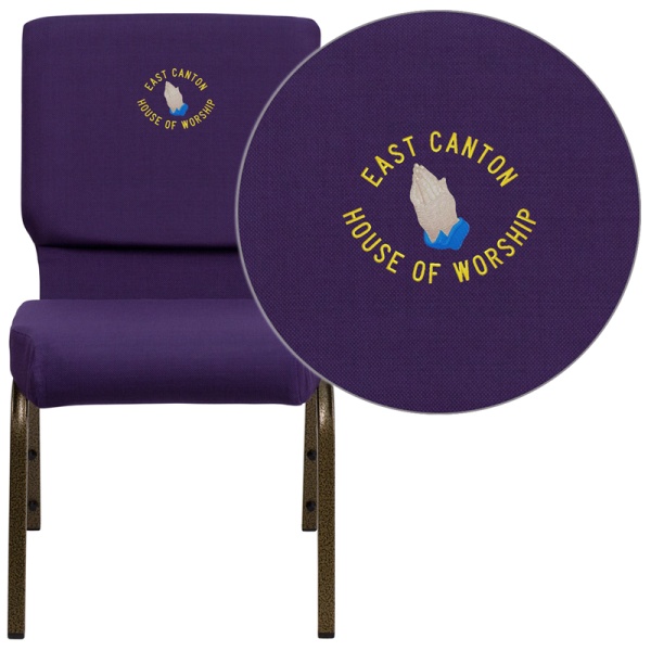 Embroidered-HERCULES-Series-18.5W-Stacking-Church-Chair-in-Royal-Purple-Fabric-Gold-Vein-Frame-by-Flash-Furniture