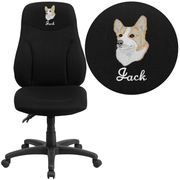 Embroidered-High-Back-Black-Fabric-Multifunction-Ergonomic-Swivel-Task-Chair-by-Flash-Furniture