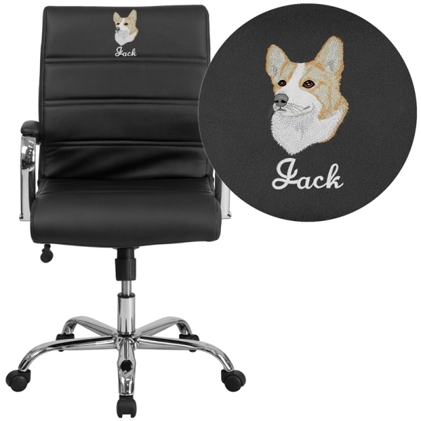 Embroidered-Mid-Back-Black-Leather-Executive-Swivel-Chair-with-Chrome-Base-and-Arms-by-Flash-Furniture