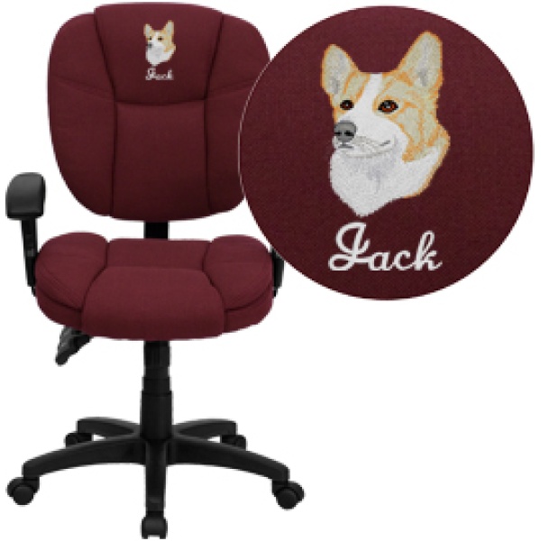 Embroidered-Mid-Back-Burgundy-Fabric-Multifunction-Ergonomic-Swivel-Task-Chair-with-Adjustable-Arms-by-Flash-Furniture