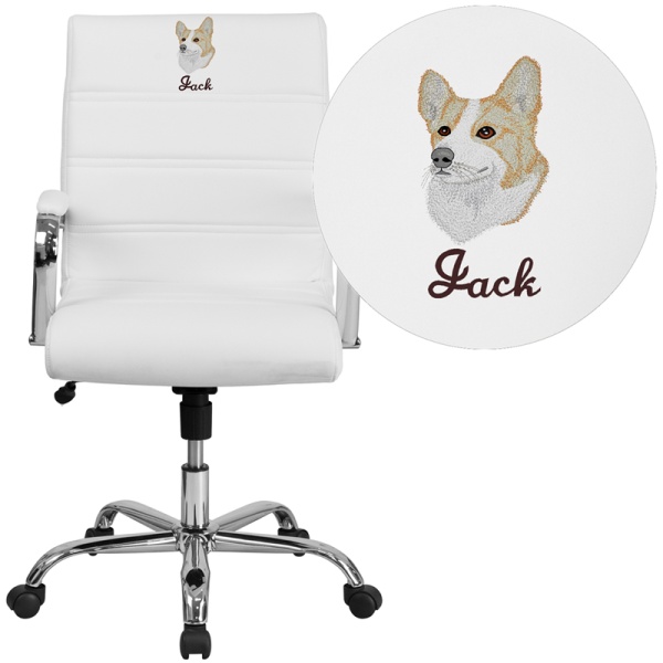 Embroidered-Mid-Back-White-Leather-Executive-Swivel-Chair-with-Chrome-Base-and-Arms-by-Flash-Furniture