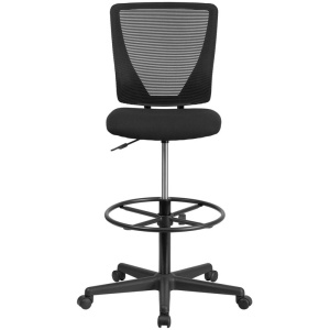 Ergonomic-Mid-Back-Mesh-Drafting-Chair-with-Black-Fabric-Seat-and-Adjustable-Foot-Ring-by-Flash-Furniture-3