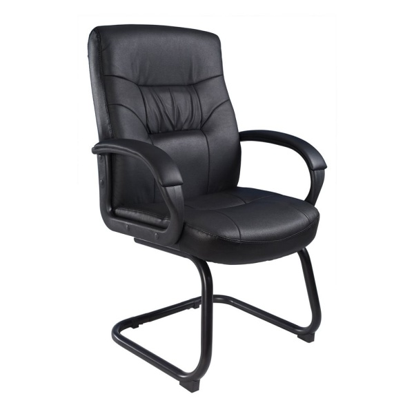 Executive-Mid-Back-LeatherPlus-Guest-Chair-with-Cantilever-Sled-Base-by-Boss-Office-Products