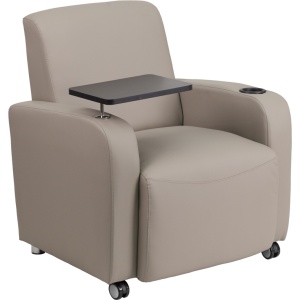 Gray-Leather-Guest-Chair-with-Tablet-Arm-Front-Wheel-Casters-and-Cup-Holder-by-Flash-Furniture