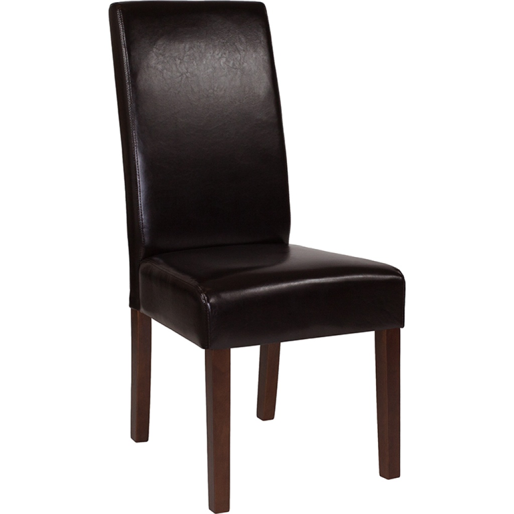 Greenwich Series Brown Leather Parsons Chair by Flash Furniture